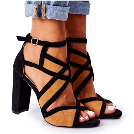 PS1 Sandaler i mocka på en kamel Emolly Bar brun svart