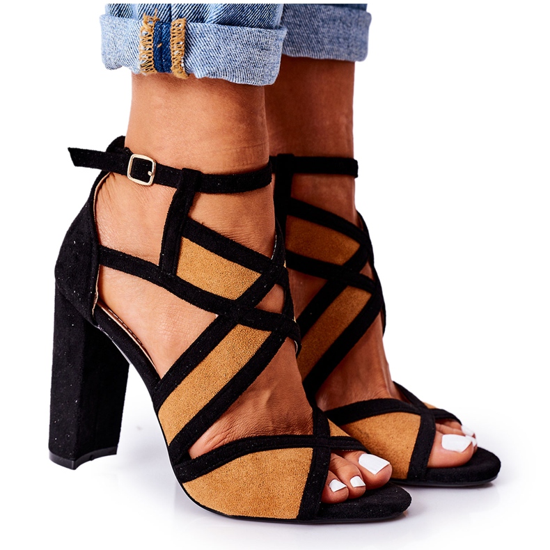 PS1 Sandaler i mocka på en kamel Emolly Bar brun svart