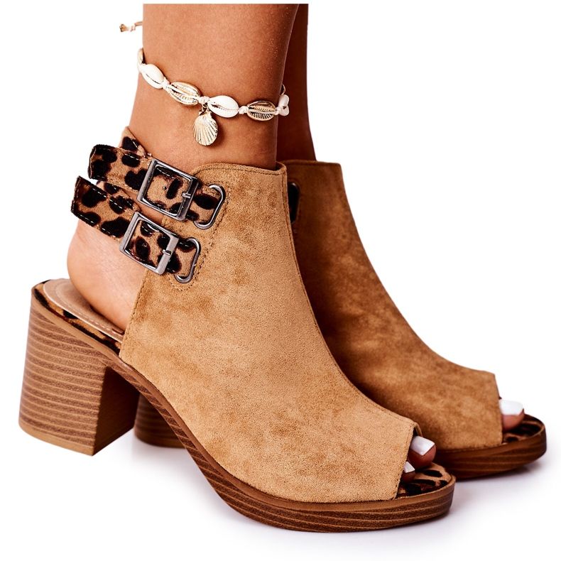 Mockasandaler på en bar Lu Boo Camel Leopard brun