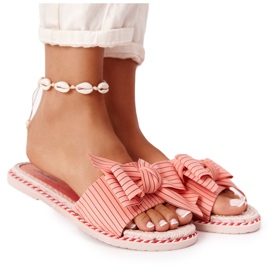 PS1 Gummi tofflor med en rosa Gabriell rosett