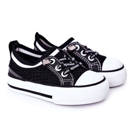 Apawwa Barnens luftiga svarta Kids Club -sneakers