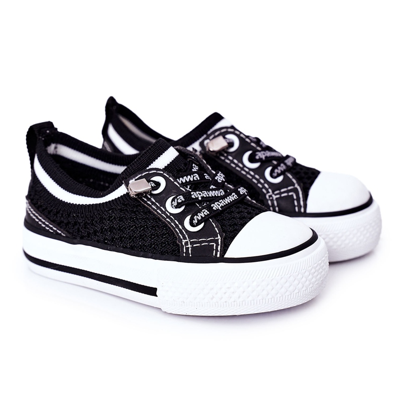 Apawwa Barnens luftiga svarta Kids Club -sneakers