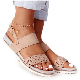 PE1 Mockasandaler med Cubic Zirconia Beige Cora