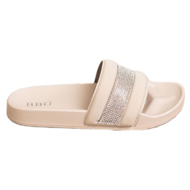 SHELOVET Tofflor Med Cubic Zirconia beige