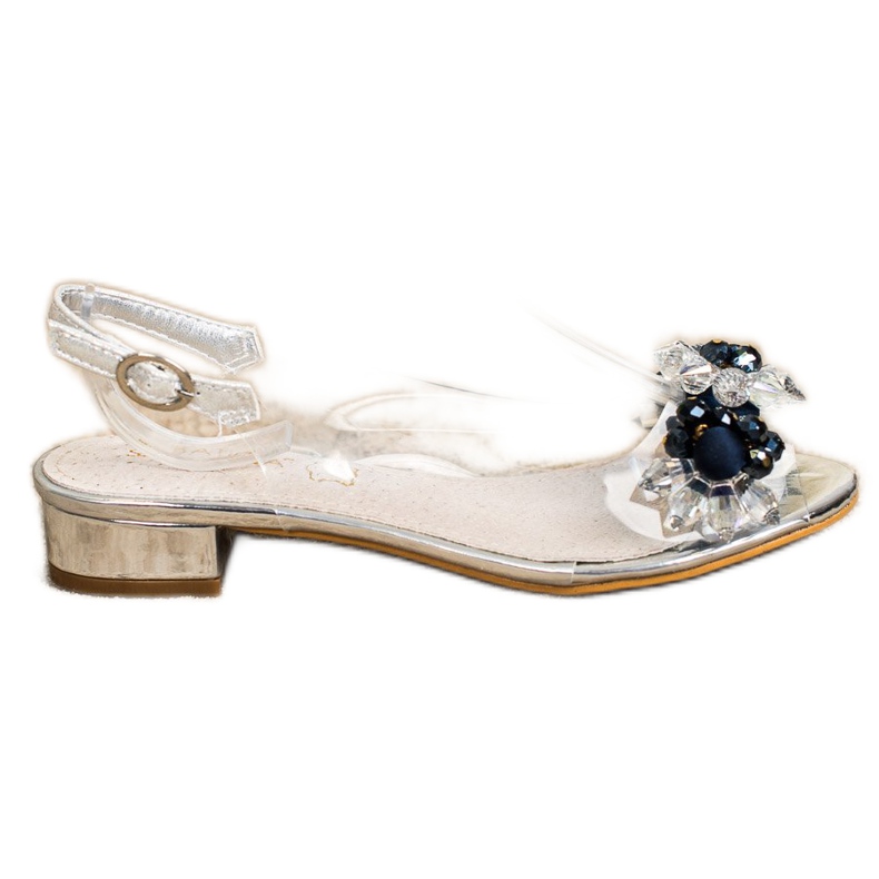 Sabatina Transparenta sandaler med kristaller silver-