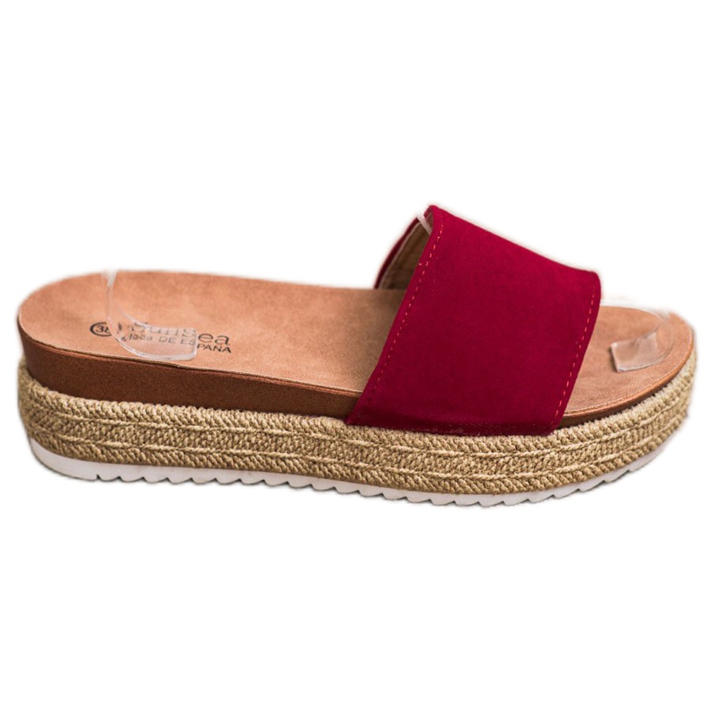 SHELOVET Klassiska tofflor på plattformen röd