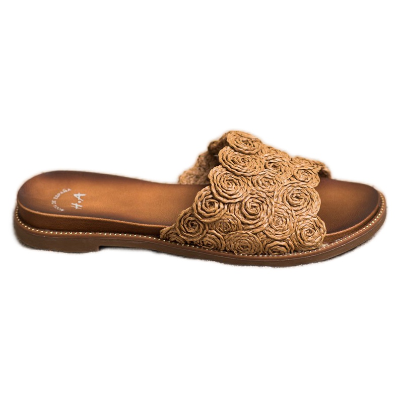 SHELOVET Bruna flätade tofflor