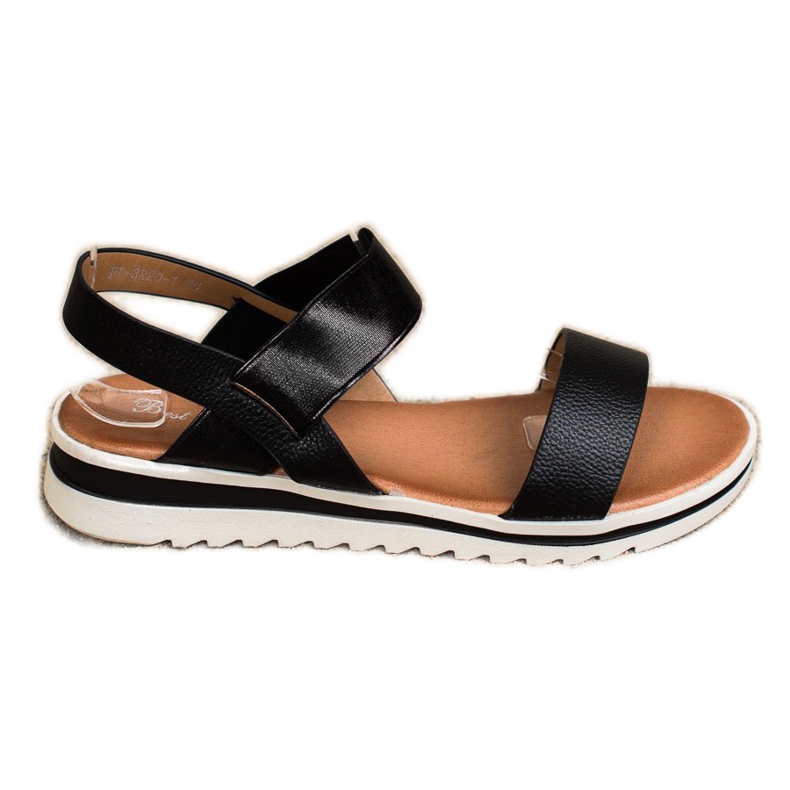 Best Shoes Trendiga slip-on sandaler svart
