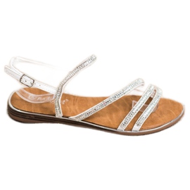 Fama Eleganta platta sandaler silver-