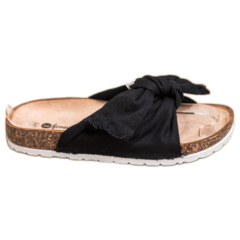 Forever Folie Bekväma textil tofflor svart