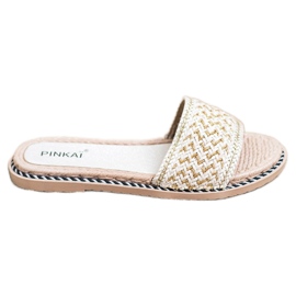 SHELOVET Fritidsflätade tofflor vit
