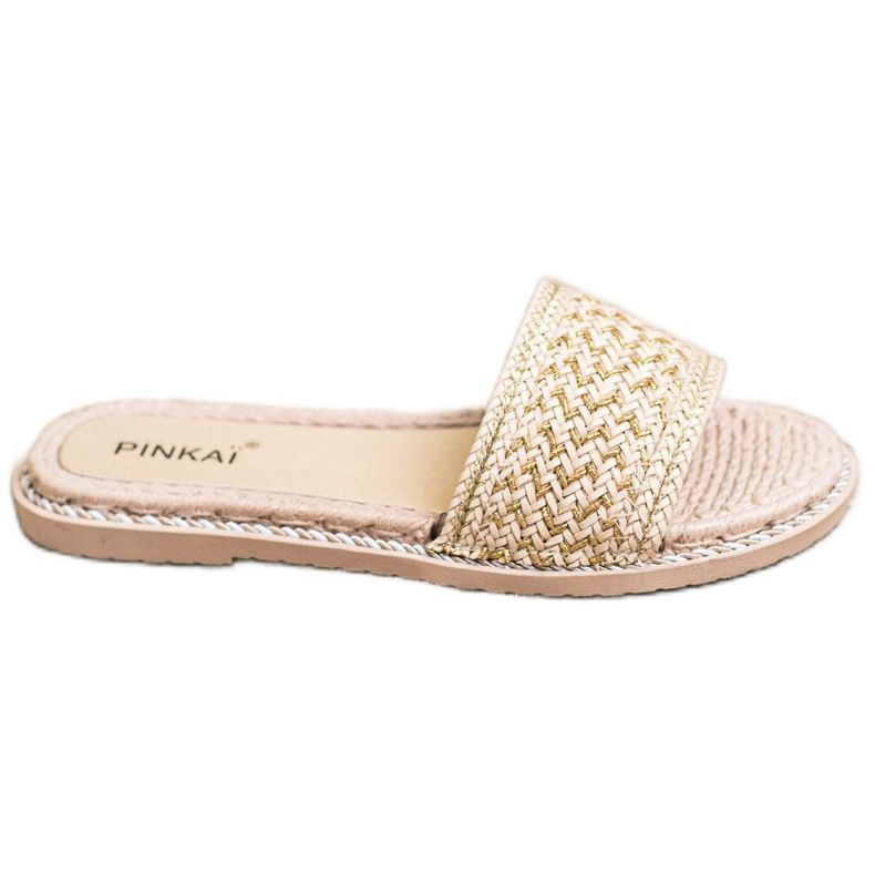 SHELOVET Fritidsflätade tofflor beige