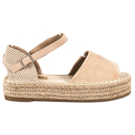 Bestelle Öppen tå Espadrilles beige