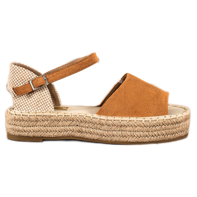 Bestelle Öppen tå Espadrilles beige brun