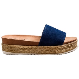 SHELOVET Klassiska tofflor på plattformen blå