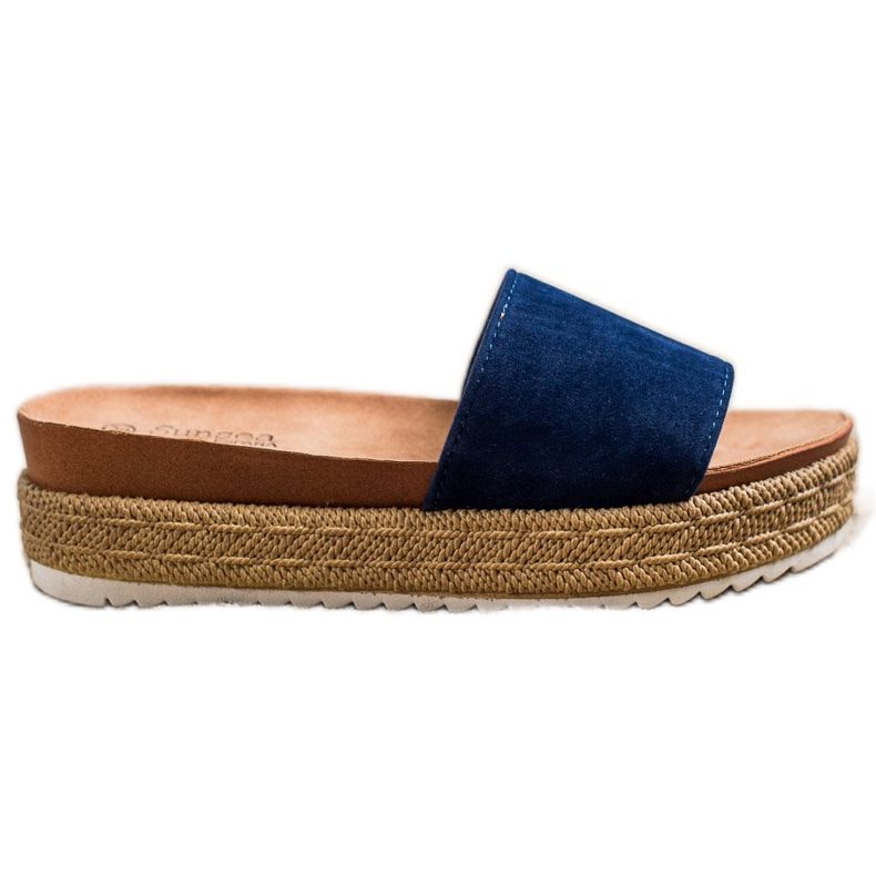 SHELOVET Klassiska tofflor på plattformen blå