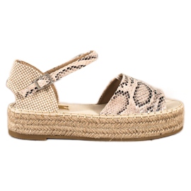 Bestelle Öppen tå Espadrilles beige