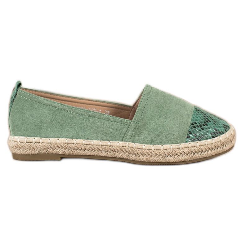Bestelle Espadriller med ormtryckinsats grön