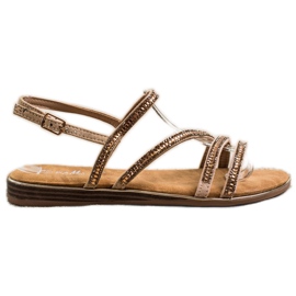 Fama Eleganta platta sandaler gyllene