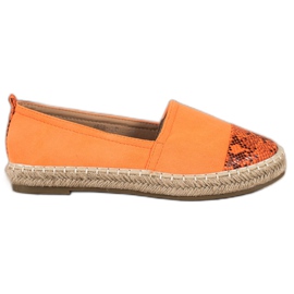 Bestelle Espadrillor med ormtrycksinlägg orange