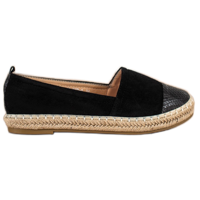 Bestelle Espadriller med ormtryckinsats svart