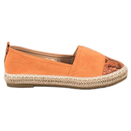 Bestelle Espadrillor med ormtrycksinlägg orange