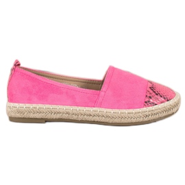 Bestelle Espadriller med ormtryckinsats rosa