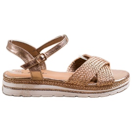 Mannika Gyllene sandaler på plattformen