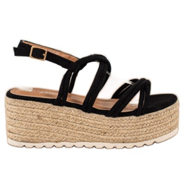 Seastar Espadrilles On Wedge Sandals svart