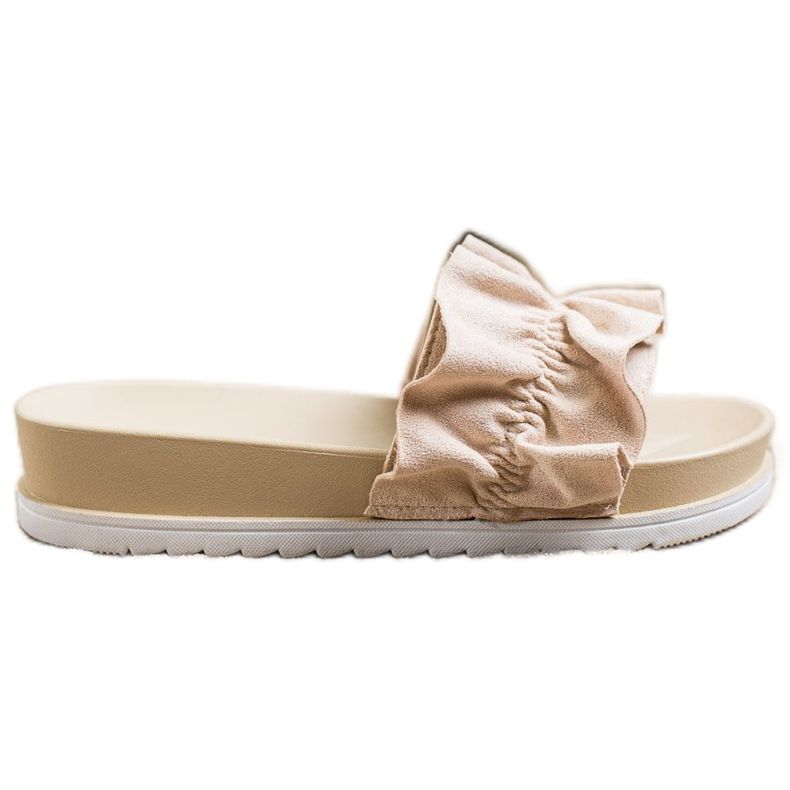 SHELOVET Beige tofflor på plattformen