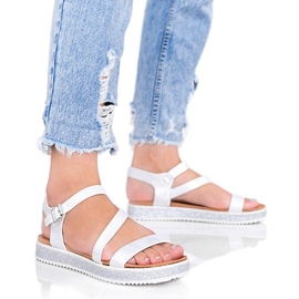 Peaches silverblanka damsandaler vit silver-