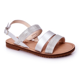 Barnens silver Natalie blanka sandaler silver-