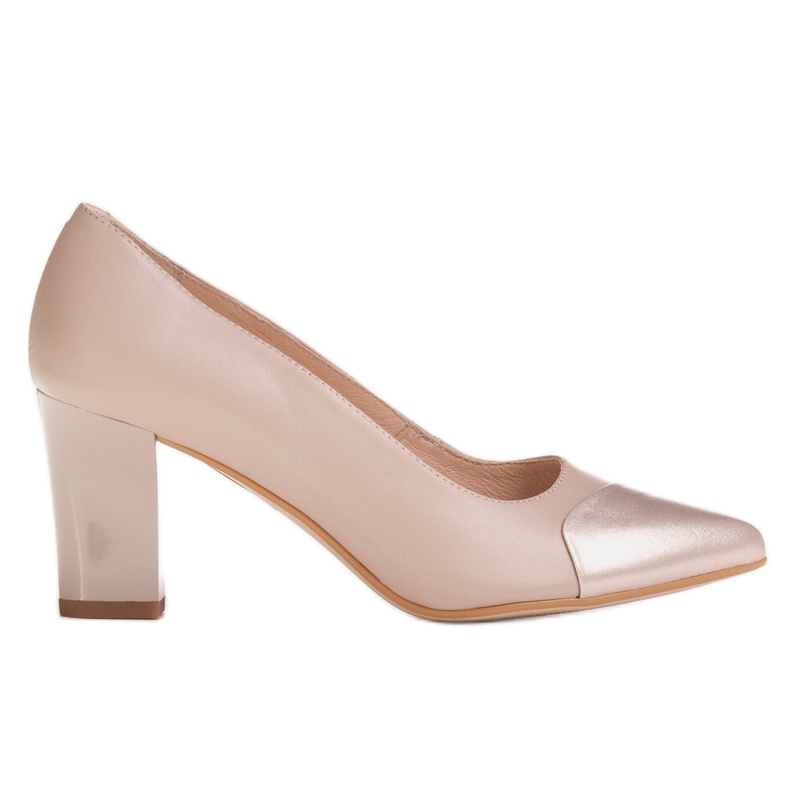 Marco Shoes Beige 1180P pumpar med platina
