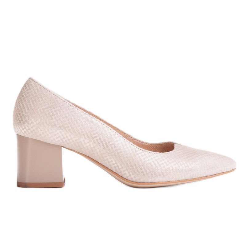 Marco Shoes Beige 1038P skor med stabil häl