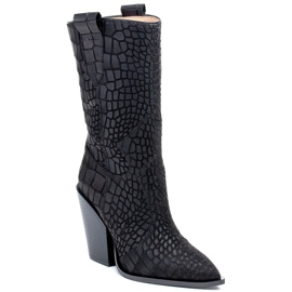 Marco Shoes Marco stövlar 1408K cowboystövlar med djurmotiv svart