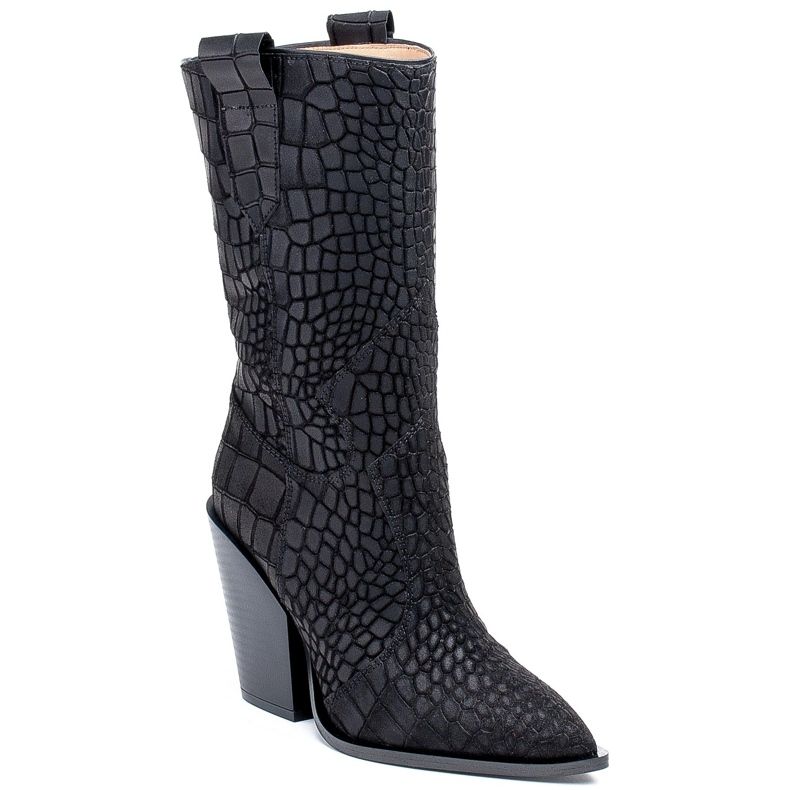 Marco Shoes Marco stövlar 1408K cowboystövlar med djurmotiv svart