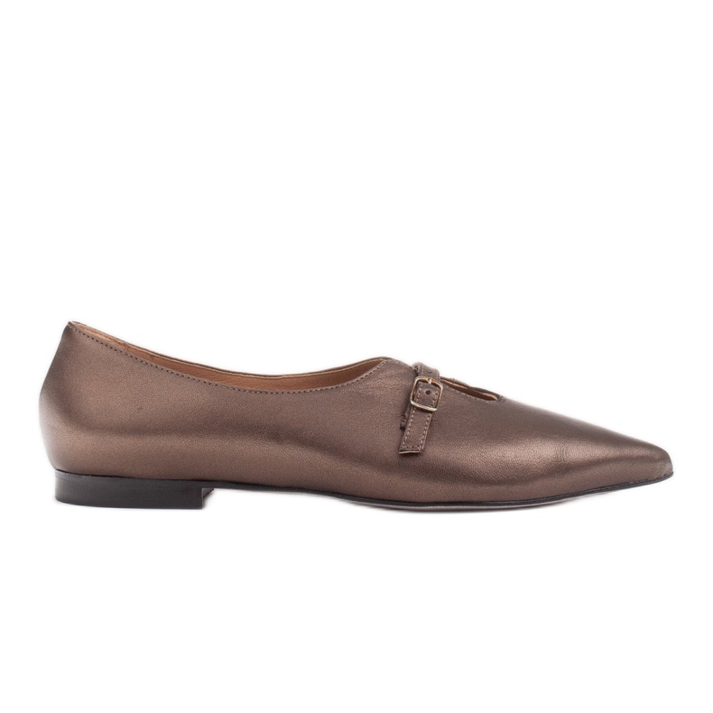 Marco Shoes Smala 1332P metalliska ballerinor med rem brun