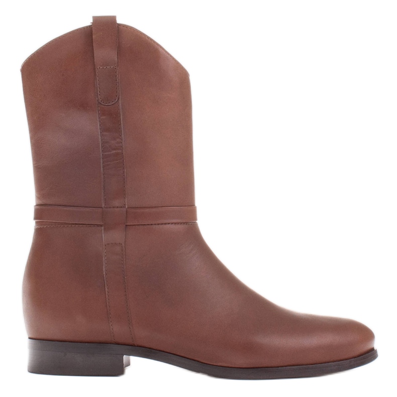 Marco Shoes Marco stövlar med låga klackar av känsligt naturläder brun