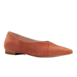 Marco Shoes Naturliga mockaballerinor i mocka orange