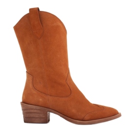 Marco Shoes Kopparkängor tillverkade av naturmocka brun