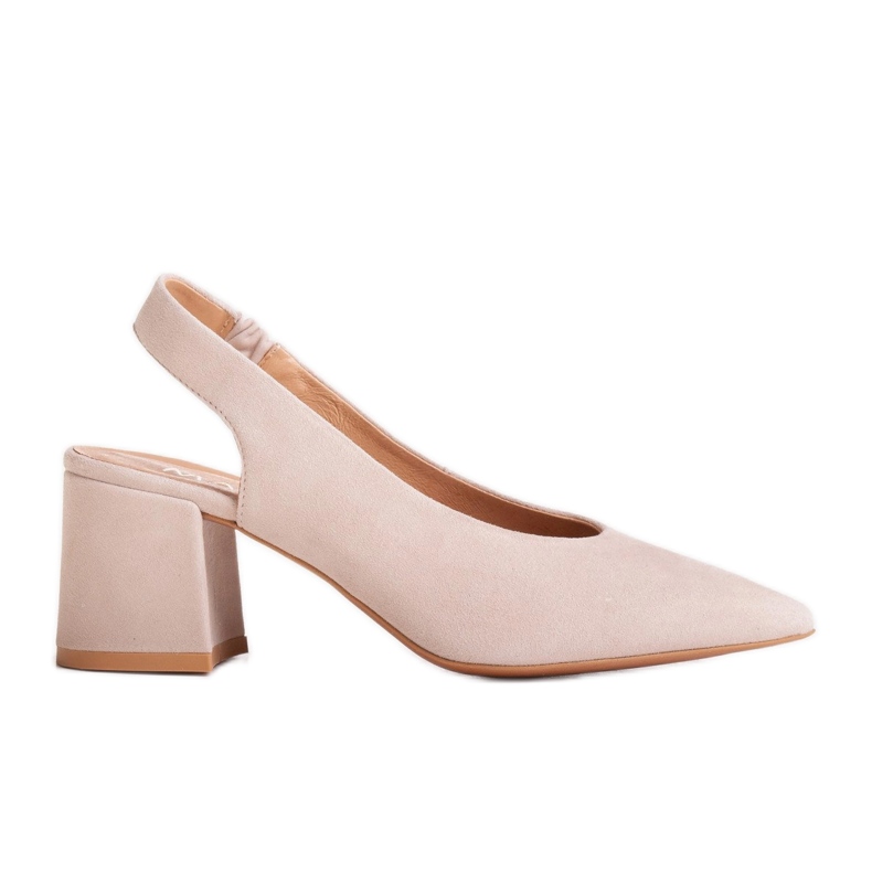 Marco Shoes Beige sandaler 1501P med rem och gummi