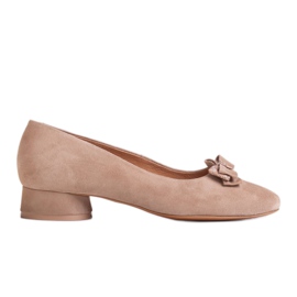 Marco Shoes Eleganta 1811P beige ballerinor med rosett
