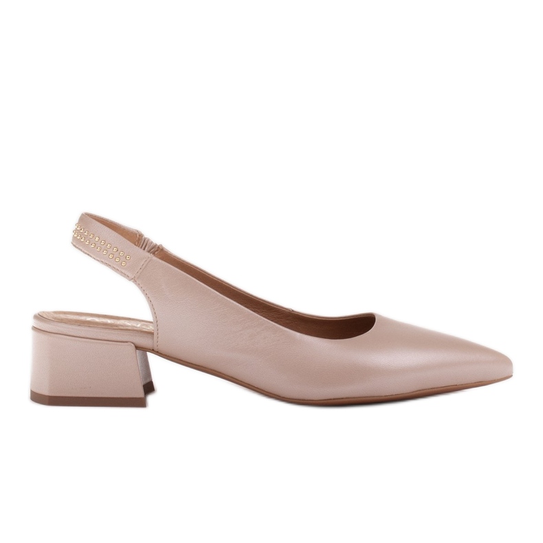 Marco Shoes Beige sandaler med dekorativa strålar i läder