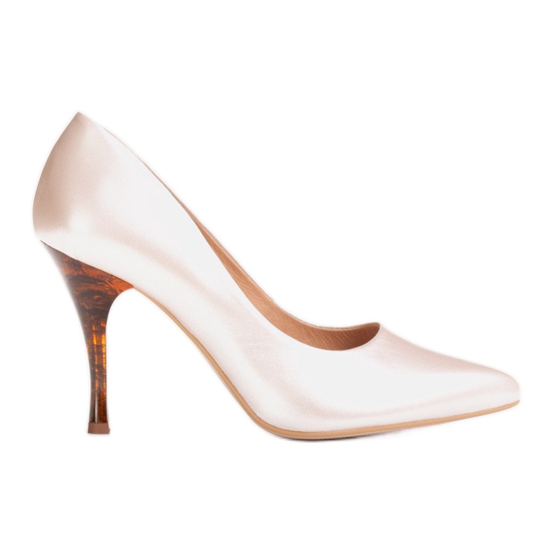 Marco Shoes 1599P beige stilettos med rav häl