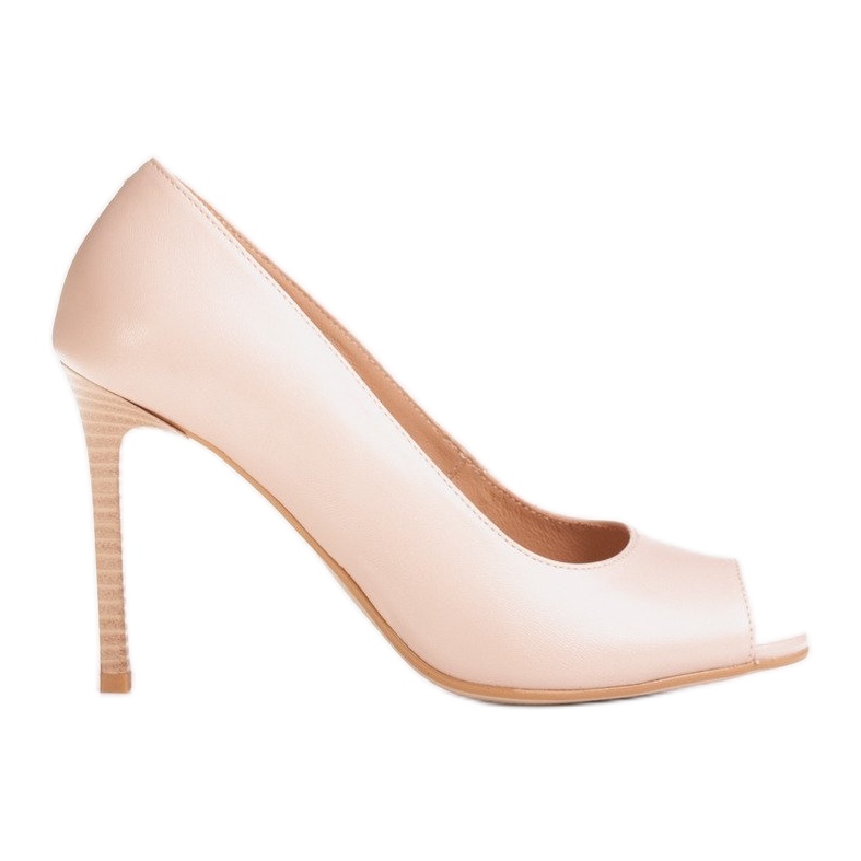 Marco Shoes 1581P beige sandaler på en hög klack