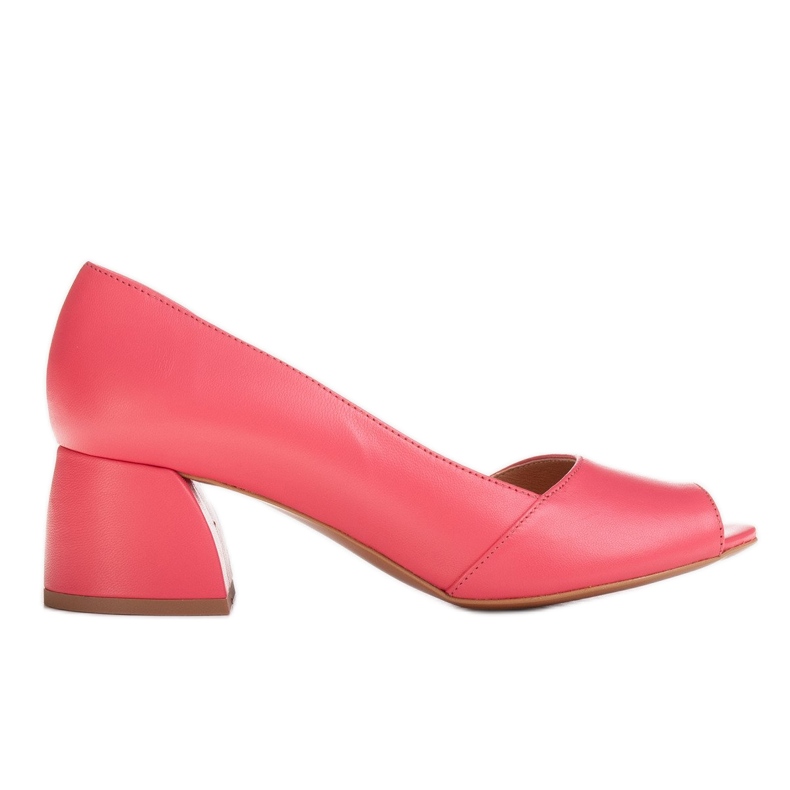 Marco Shoes Pumpar med öppen sida röd