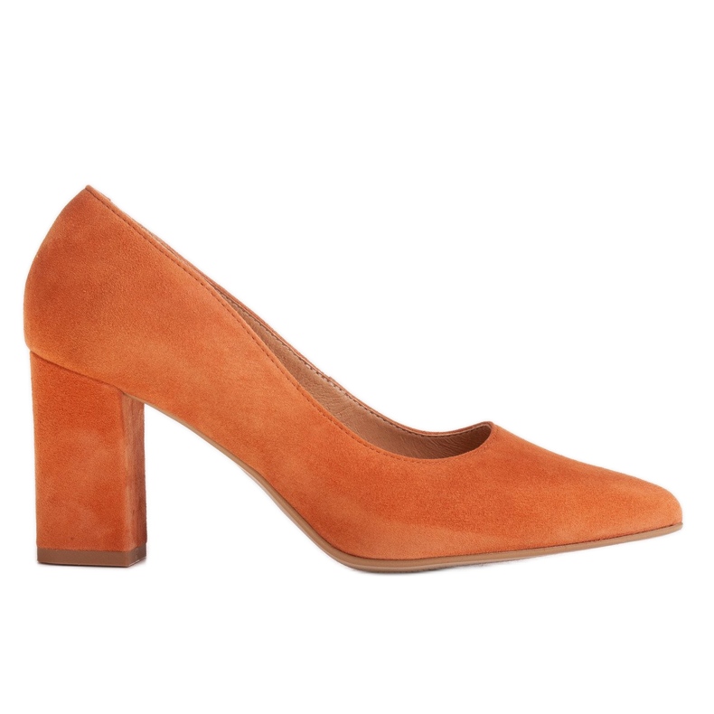 Marco Shoes Orange pumpar tillverkade av naturmocka