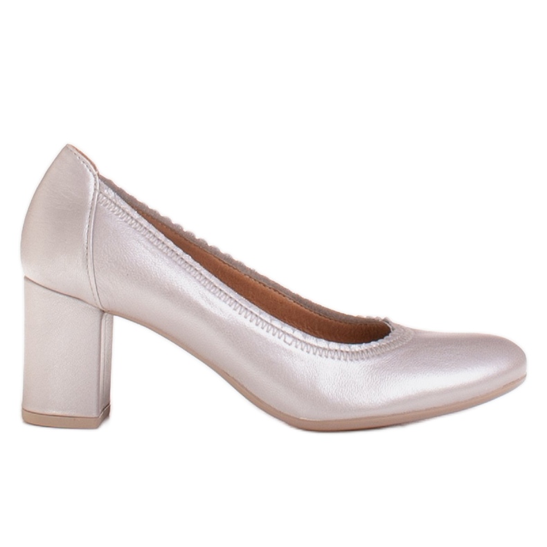 Radoskór Dampumpar i silver för en bredare fot silver- grå