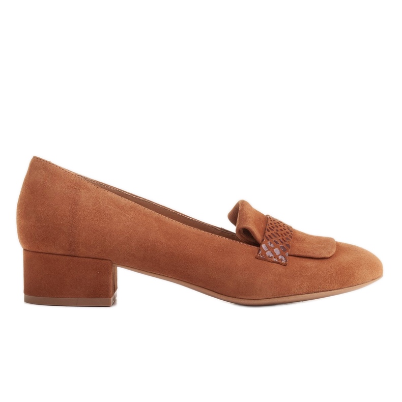 Radoskór Klassiska bruna dampumps för en bredare fot