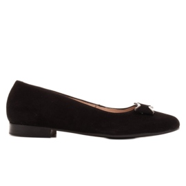 Marco Shoes Svarta ballerinor i mocka